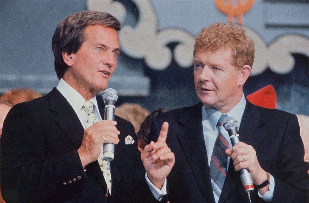 Pat Boone, Red Robinson at Timmy's Telethon in Vancouver, 1989